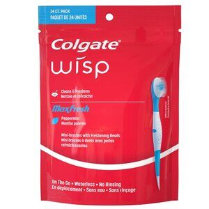 Colgate MaxFresh Wisp Disposable Mini Toothbrush For Travel 24 Count